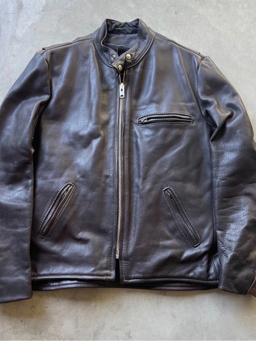 Rare Vintage 1970s Vanson Associates Boston Leather Moto Jacket Size 46 Brown